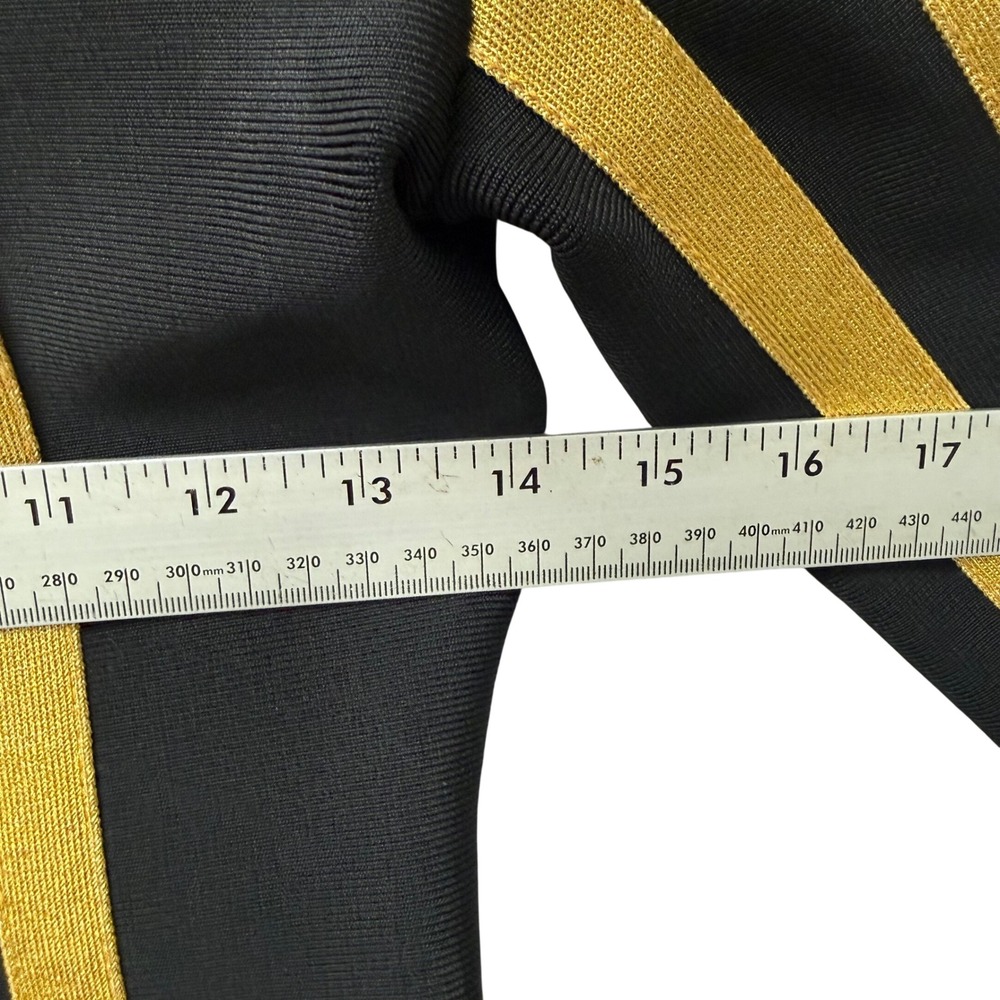 House of CB Balthazar Black Gold Metallic Stripe Bandage Mini Dress XS SB2391 - Picture 9 of 9